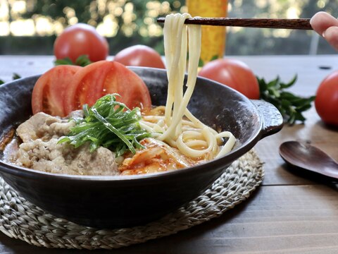 リコピンで美肌鍋焼きうどん